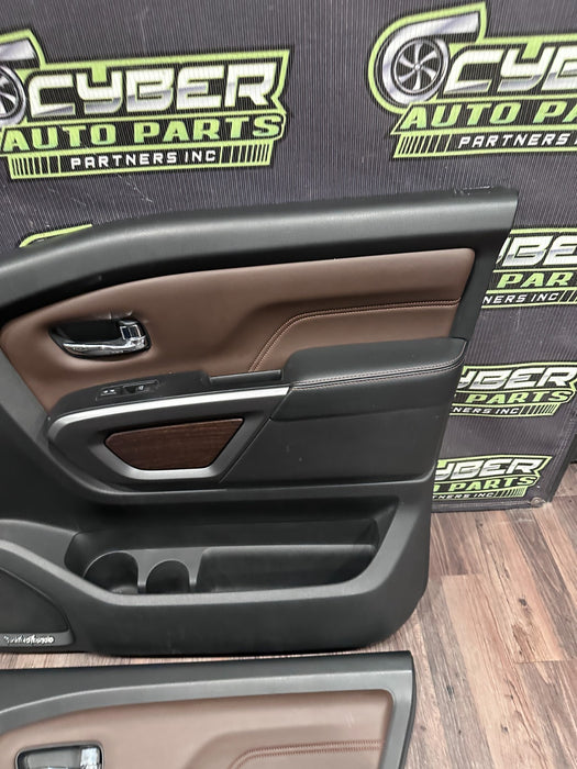 2017 NISSAN TITAN XD RESERVE FRONT REAR BROWN DOOR PANEL SET OEM *FLAWS #10