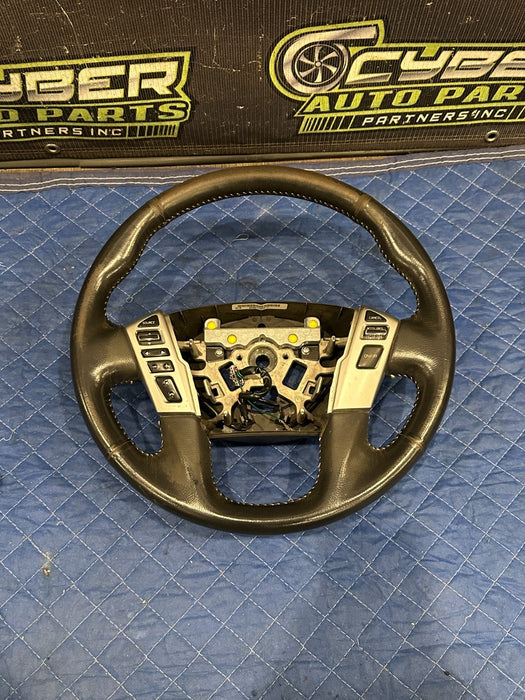 2017 NISSAN TITAN XD LEATHER STEERING WHEEL OEM *SLIGHT WEAR 3-5*