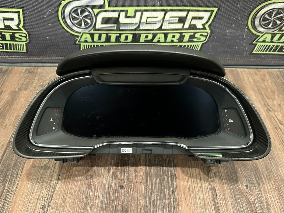 2021 AUDI R8 INSTRUMENT CLUSTER ASSEMBLY W CARBON FIBER OEM *FLAWS SEE PICS*
