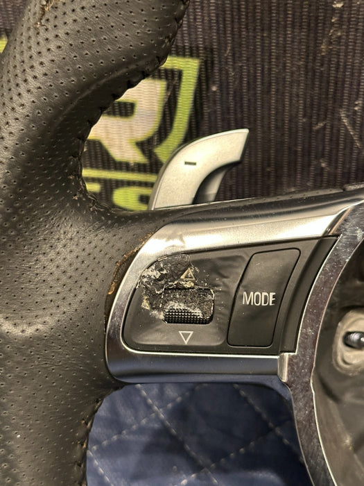 2014 AUDI R8 V10 BLACK LEATHER STEERING WHEEL W PADDLE SHIFTER OEM ~FLAW!!~