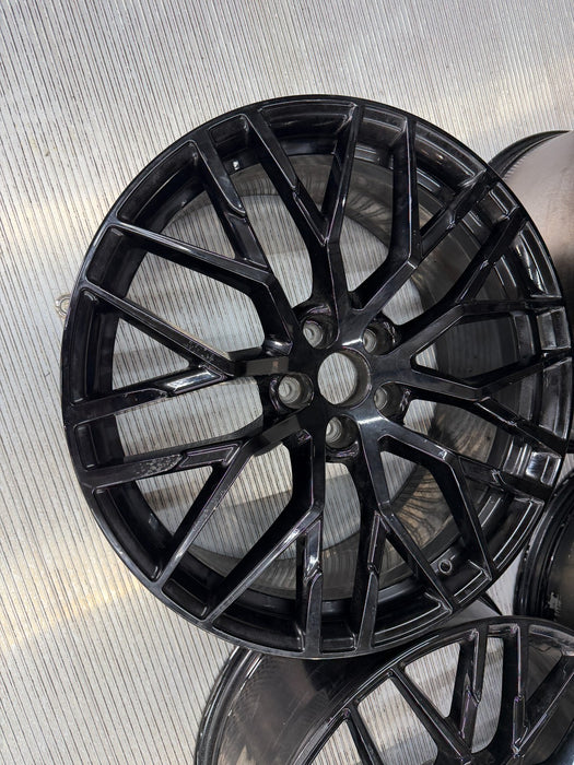 2017 2018 AUDI R8 GENUINE OEM 20" BLACK OPTIC WHEELS RIMS 4S0-601-025 SET (4)