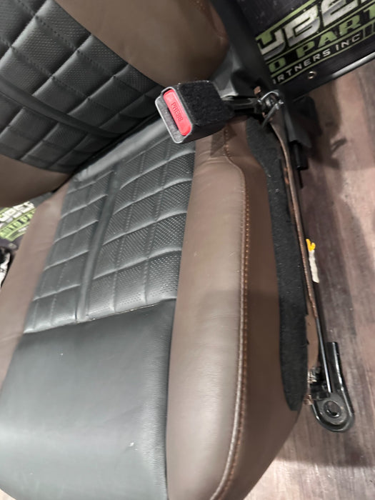 2017 NISSAN TITAN XD RESERVE FRONT LEFT RIGHT BROWN/BLACK SEATS OEM