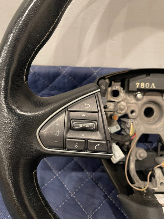 2017 INFINITI Q50 RED SPORT BLACK LEATHER STEERING WHEEL W CONTROLS OEM