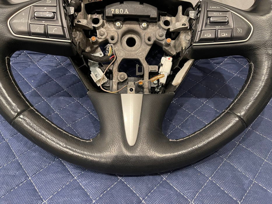 2017 INFINITI Q50 RED SPORT BLACK LEATHER STEERING WHEEL W CONTROLS OEM