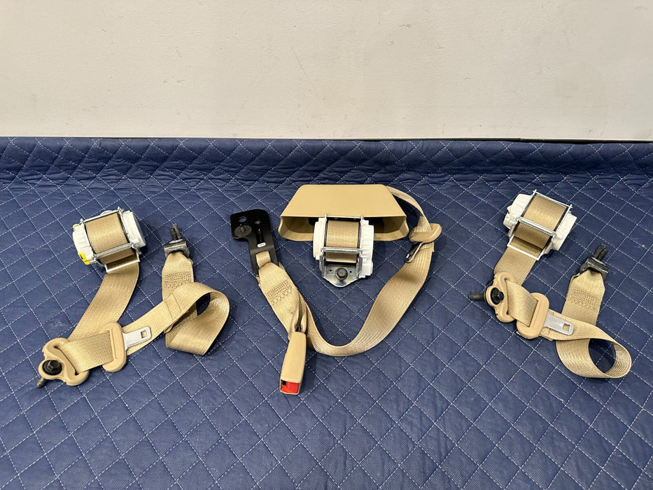 2017-2019 FORD F250 F350 LARIAT TAN REAR LEFT MIDDLE RIGHT SEATBELTS OEM