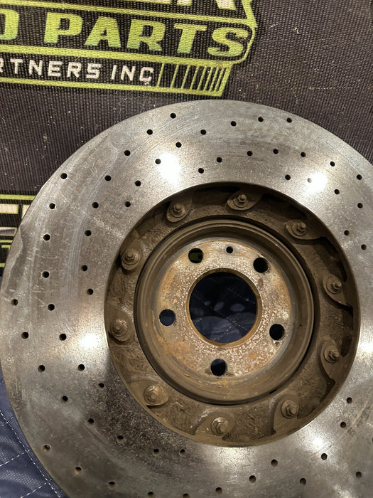 2014 AUDI R8 FRONT RIGHT PASSENGER CARBON CERAMIC BRAKE ROTOR OEM 420 615 302 G