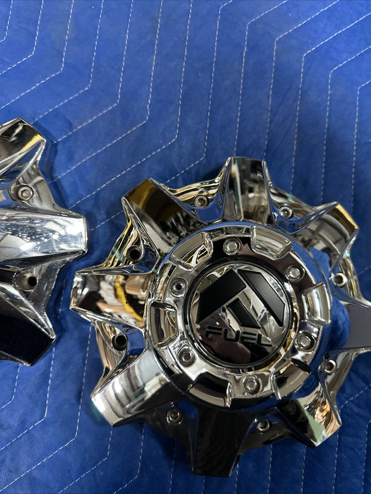 FUEL CHROME CENTER CAPS PAIR 1002-53 ~MINOR SCRATCHES~