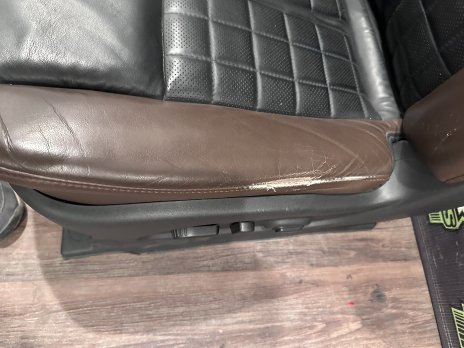 2017 NISSAN TITAN XD RESERVE FRONT LEFT RIGHT BROWN/BLACK SEATS OEM