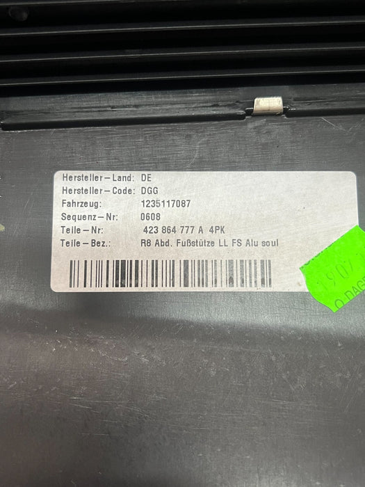 2012 AUDI R8 V8 OEM DEAD PEDAL FOOT REST TRIM BEZAL 423 864 777 A