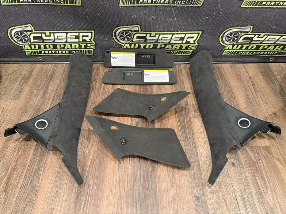2014 AUDI R8 PLUS ALCANTARA INTERIOR A PILLAR TRIMS SUN VISORS OEM GENUINE