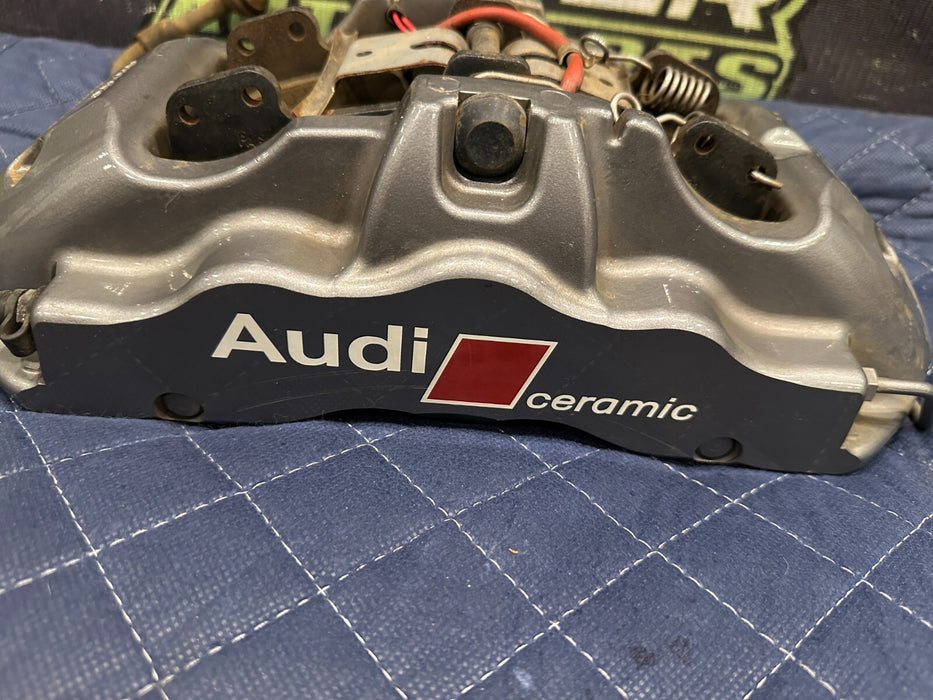 2014 AUDI R8 BREMBO FRONT LEFT CARBON CERAMIC BRAKE CALIPER OEM *READ*