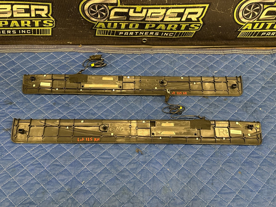 2013 NISSAN 370Z LEFT RIGHT ILLUMINATED KICK PLATES OEM *SLIGHT WEAR 3,4,6*