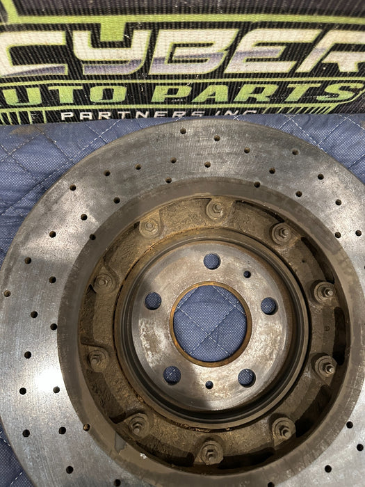 2014 AUDI R8 REAR RIGHT PASSENGER CARBON CERAMIC BRAKE ROTOR OEM 420 615 602 F