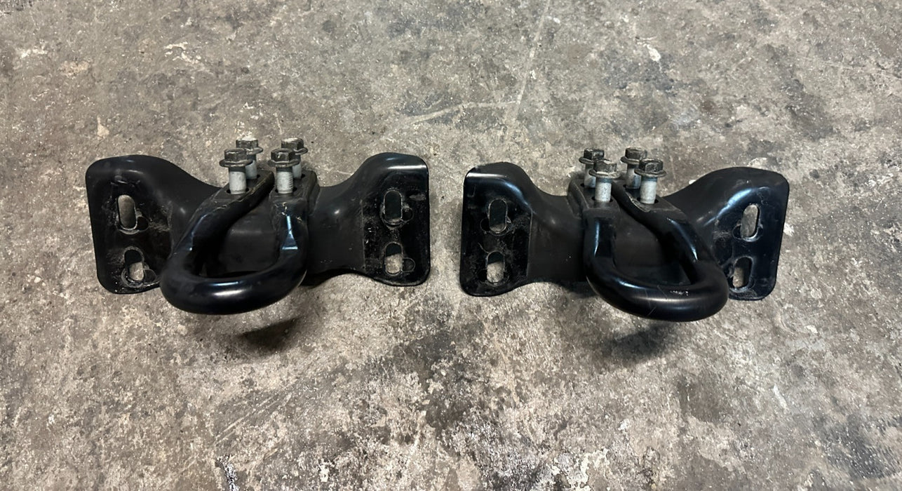 2017-2022 FORD F250 F350 F450 FRONT BUMPER ALL BLACK LEFT & RIGHT TOW HOOKS OEM