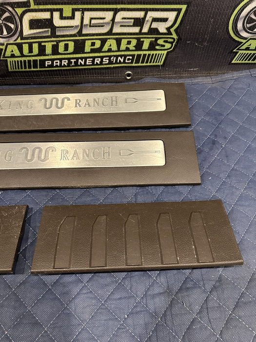 2017-2019 FORD F250 F350 F450 FRONT REAR KING RANCH BROWN KICK PLATES OEM *WEAR*
