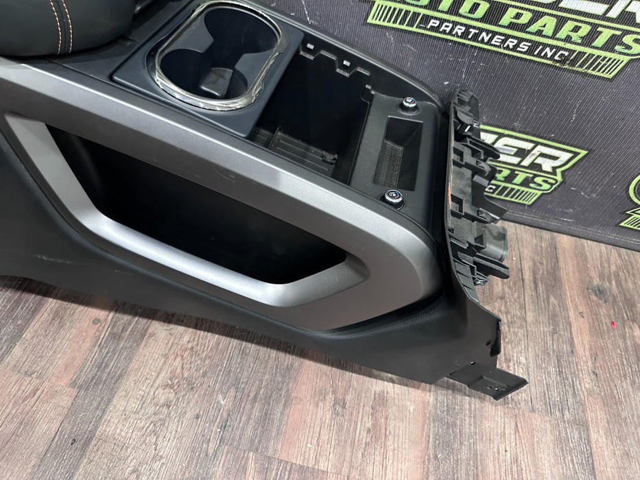 2017 NISSAN TITAN XD RESERVE BLACK LEATHER CENTER CONSOLE ASSEMBLY OEM *FLAW 14*