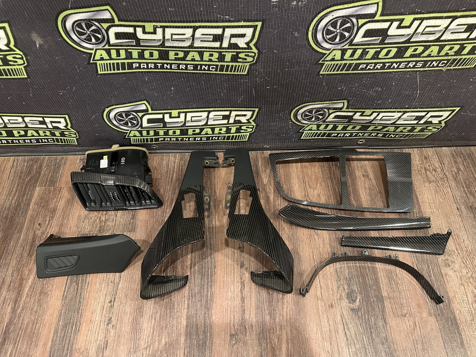 2017-18 AUDI R8 INTERIOR CARBON FIBER TRIM SET PANELS OEM