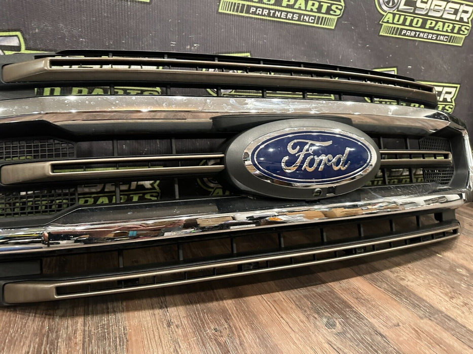 2020 2021 2022 FORD F250 F350 KING RANCH CHROME GRILLE GRILL BROWN OEM W/ EMBLEM