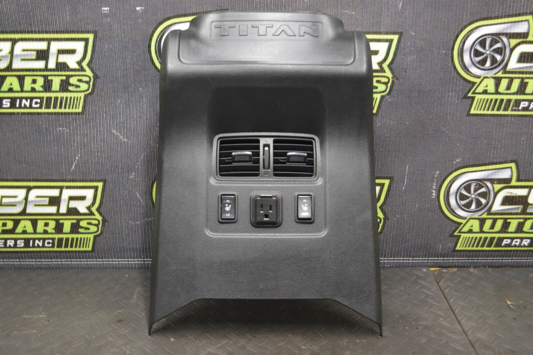 NISSAN TITAN XD CENTER CONSOLE REAR COVER TRIM HEATED SEATS AC SWITCH VENTS