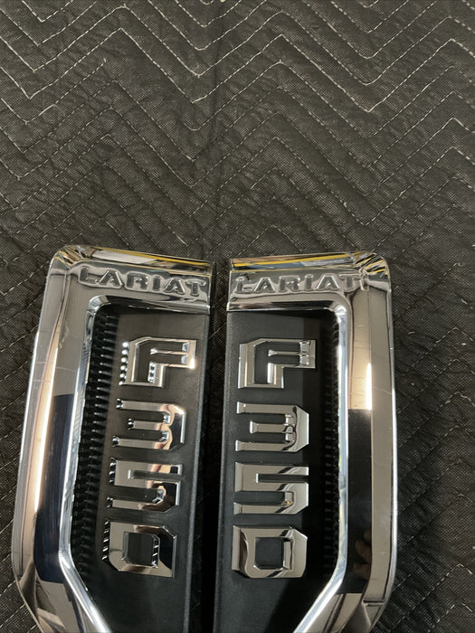 2017 2018 2019 2020 FORD F350 LARIAT FENDER BADGES LEFT RIGHT PAIR OEM