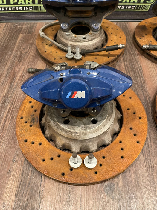 2020 BMW M4 F82 FRONT REAR  BLUE BREMBO BRAKE CALIPERS & ROTORS (448) OEM *READ
