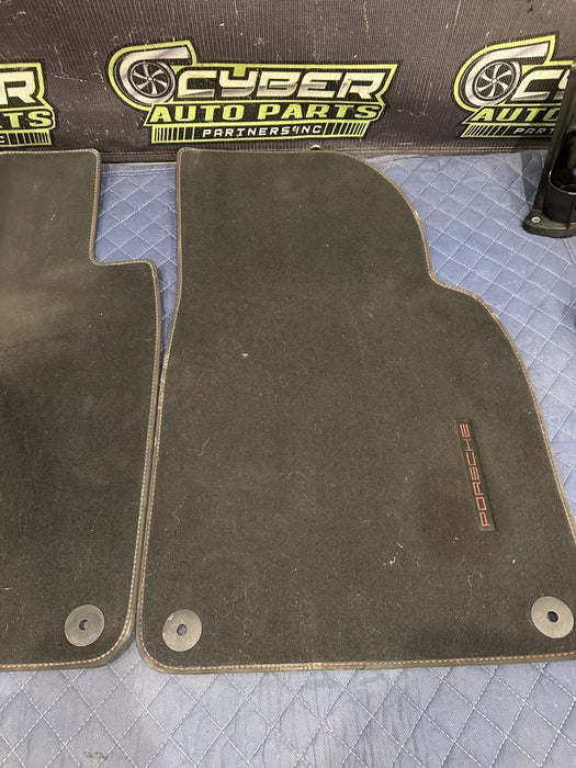 2014 PORSCHE 911 TURBO S FRONT LEFT RIGHT CARPET MATS OEM * SLIGHT WEARS*