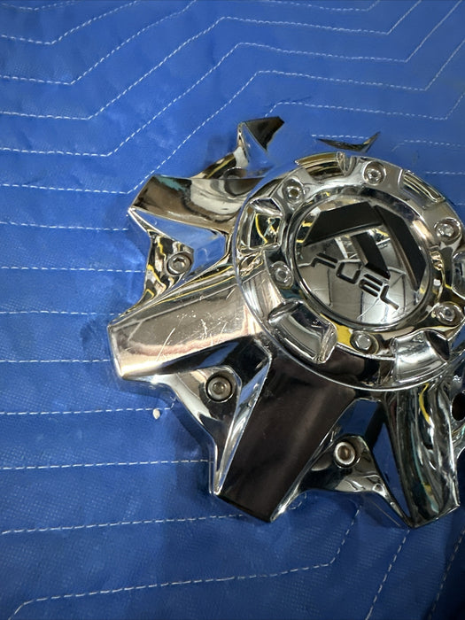 FUEL CHROME CENTER CAPS PAIR 1002-53 ~MINOR SCRATCHES~