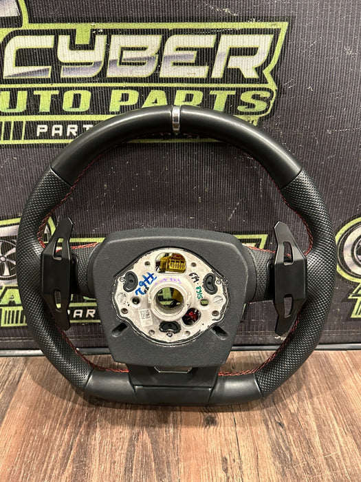 2018-2024 LAMBORGHINI URUS LEATHER STEERING WHEEL W RED STITCHING OEM