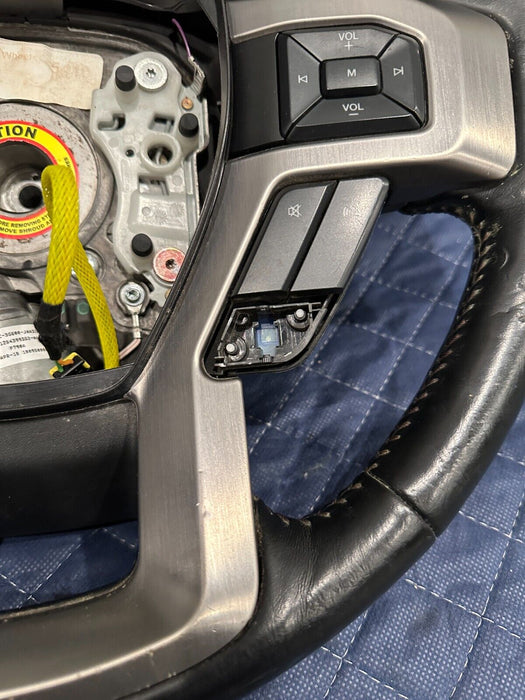 2019 FORD F250 F350 F450 BLACK LEATHER STEERING WHEEL ADAPTIVE CRUISE OEM ~WEAR~