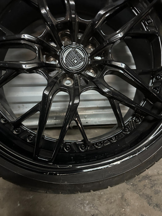 2021 AUDI R8 20X9 5X112 ANRKY FRONT WHEEL RIM TIRE GENUINE OEM ~MINOR BENT~