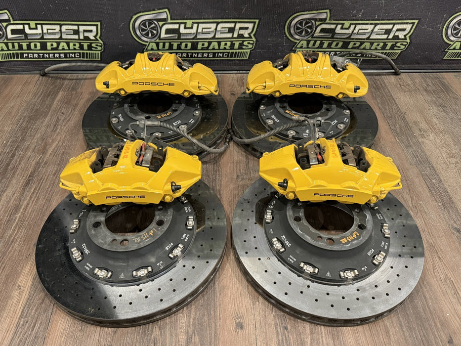 2014 PORSCHE 911 TURBO S 991 FACTORY PCCB CARBON CERAMIC BRAKES ROTORS CALIPERS