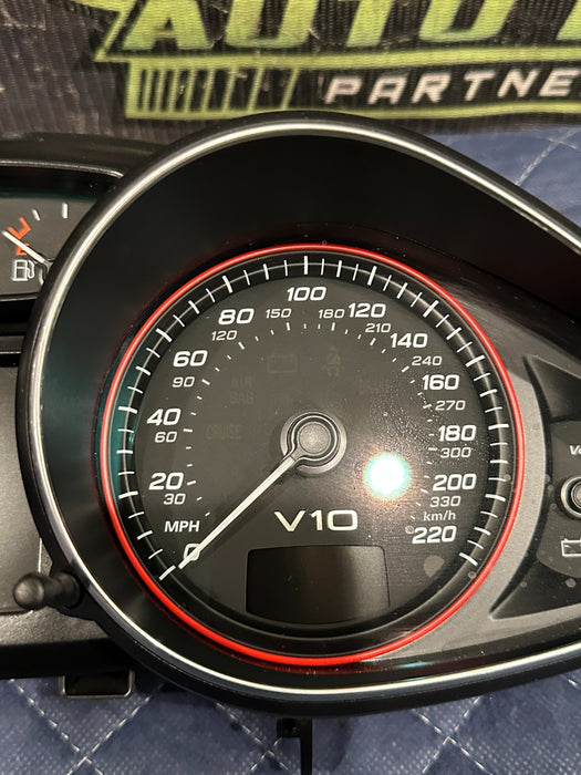 2014 AUDI R8 V10 SPEEDOMETER AUTO INSTRUMENTAL GAUGE CLUSTER OEM ~READ~