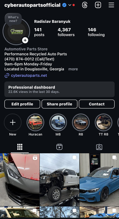 2015-2019 LAMBORGHINI HURACAN 610-4 COMPLETE REAR BUMPER GRIGIO TITANS (0131)