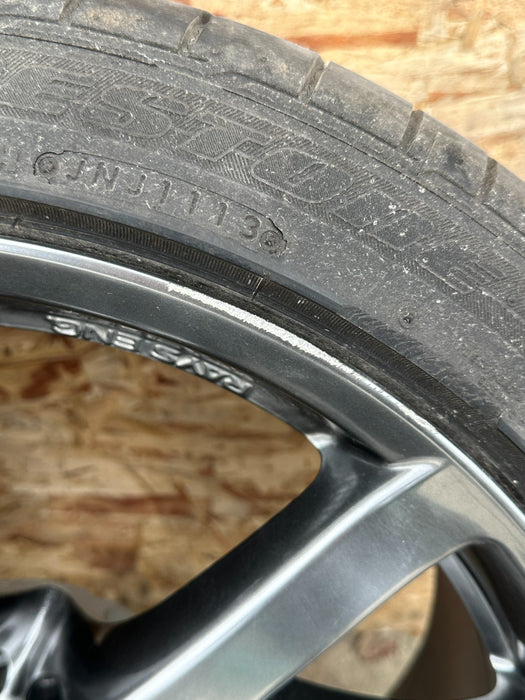 2013 NISSAN 370Z FRONT REAR WHEELS RIMS TIRES 19X9 19X10 OEM *SLIGHT CURB RASH*