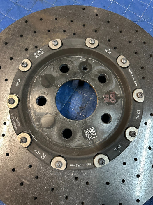 2017 2018 2020 2021 2022 2023 AUDI R8 PLUS FRONT RIGHT CARBON CERAMIC ROTOR OEM