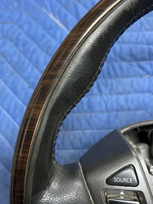 2016-19 NISSAN TITAN XD PLATINUM RESERVE LEATHER STEERING WHEEL OEM ~MINOR WEAR~