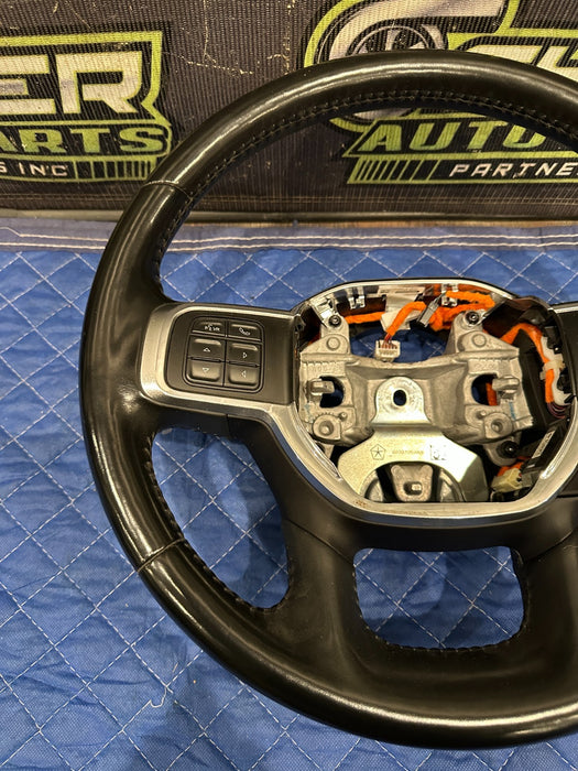 2021 RAM 2500 LARAMIE BLACK LEATHER HEATED STEERING WHEEL OEM