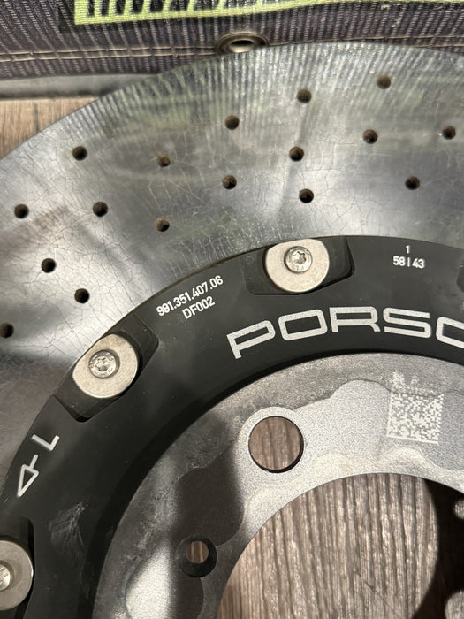 2014 PORSCHE 911 TURBO S 991 FACTORY PCCB FRONT LEFT CARBON CERAMIC BRAKE ROTOR
