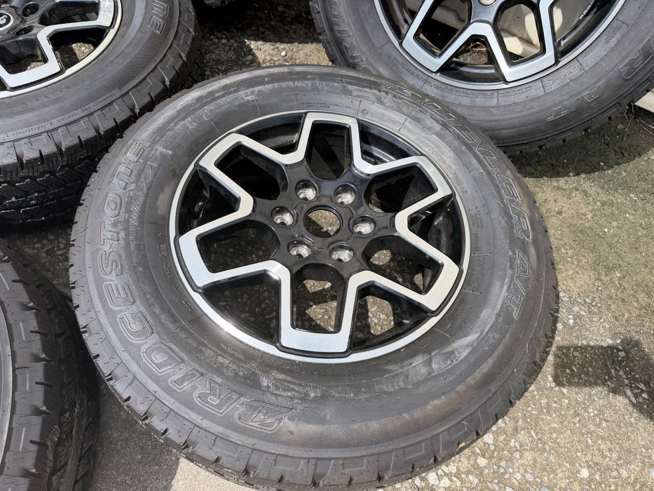 FORD BRONCO TAKE OFF WHEELS RIMS TIRES W/ SPARE BRIDGESTONE DUELER A/T 225/70R18