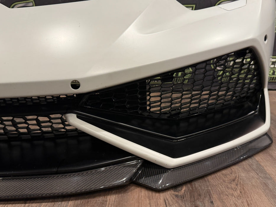 2019 LAMBORGHINI HURACAN 610 FRONT BUMPER OEM WHITE COMPLETE MINUS SENSORS