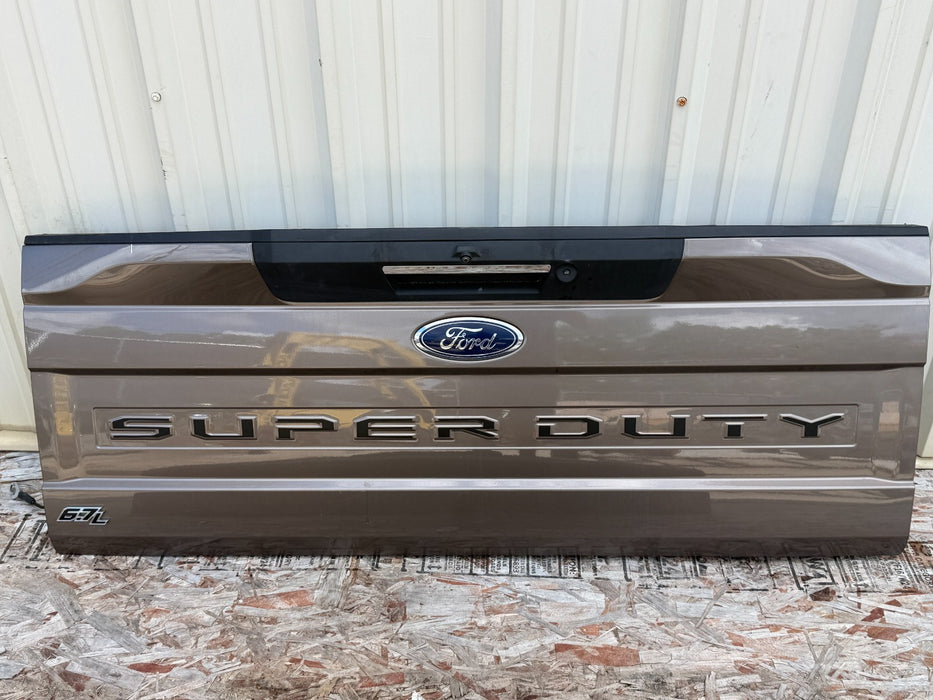 2020 - 2022 FORD F250 F350 F450 LARIAT TAILGATE WITH STEP AND CAMERA STONE GRAY