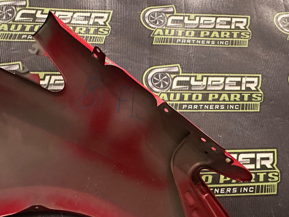 2014 TOYOTA PRIUS V FRONT DRIVER LEFT RED FENDER OEM *PAINT CHIPS/RESIDUE* (READ
