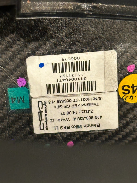 2014 AUDI R8 FRONT CENTER CONSOLE BASE OEM W/ CARBON FIBER TRIMS 423 863 241 D