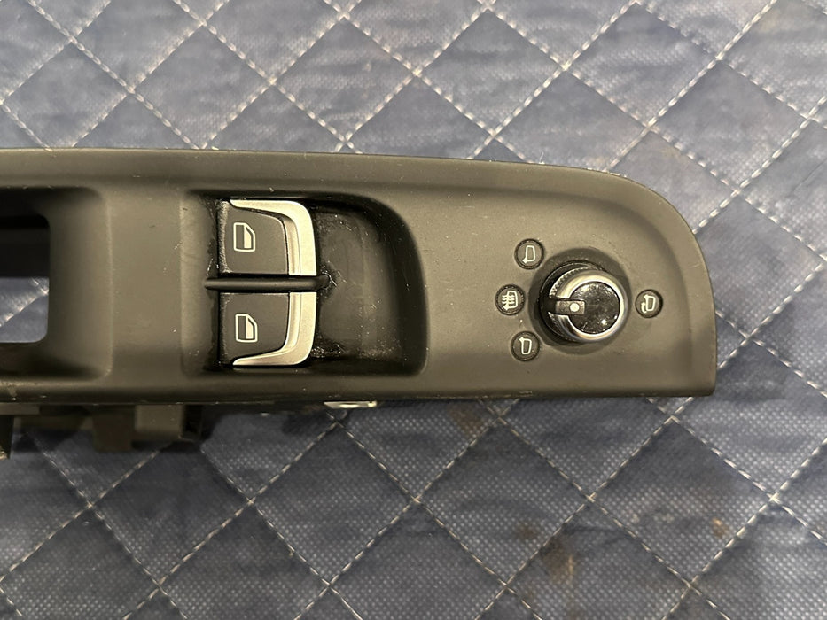 2012 AUDI R8 FRONT LEFT DOOR PANEL WINDOW SWITCH & CONTROL W INSERT BRACKET OEM