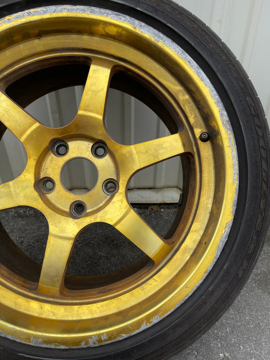 2018 NISSAN 370Z NISMO AODHAN RACING GOLD WHEEL 235/45R18 *DAMAGED*