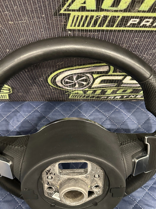 2014 AUDI R8 V10 BLACK LEATHER STEERING WHEEL W PADDLE SHIFTER OEM ~FLAW!!~