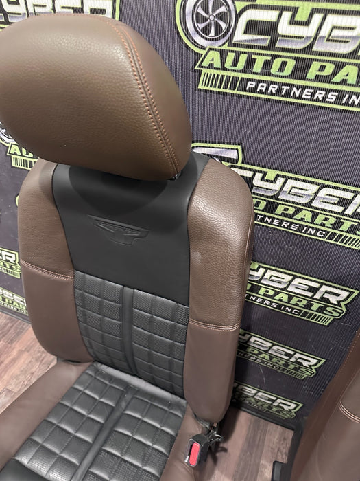 2017 NISSAN TITAN XD RESERVE FRONT LEFT RIGHT BROWN/BLACK SEATS OEM
