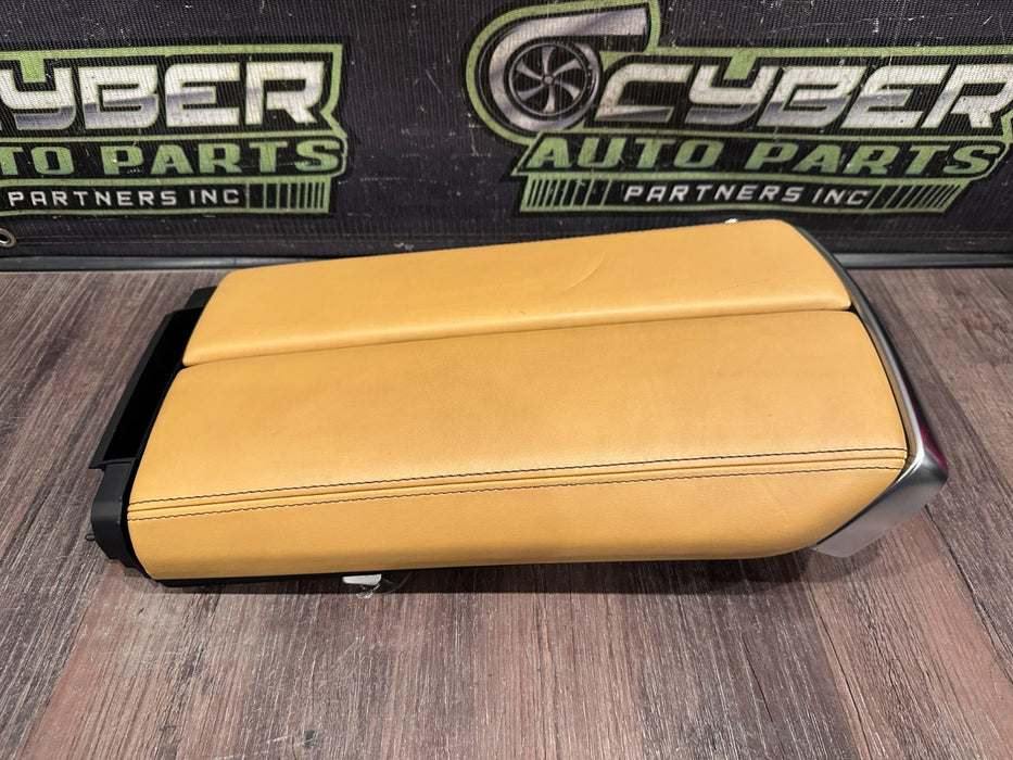 2020 BMW M8 COMP F93 SAKHIR ORANGE CENTER CONSOLE STORAGE ARMREST OEM *READ/FLAW