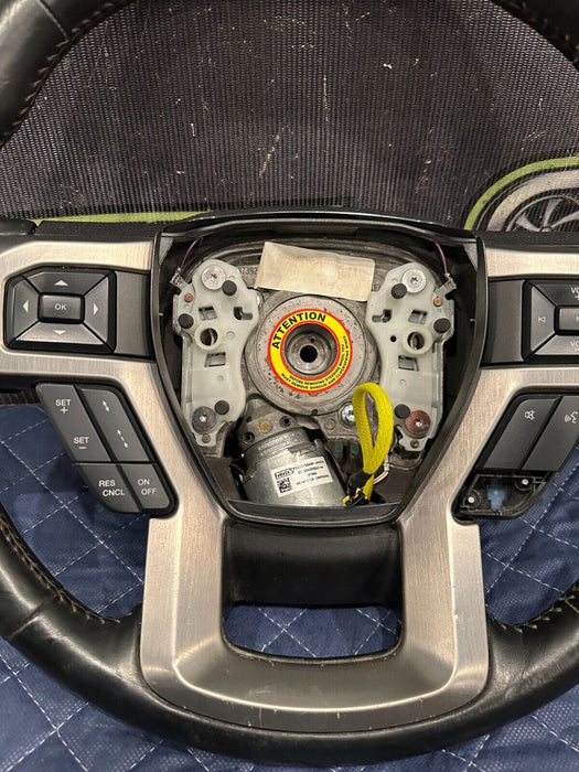 2019 FORD F250 F350 F450 BLACK LEATHER STEERING WHEEL ADAPTIVE CRUISE OEM ~WEAR~