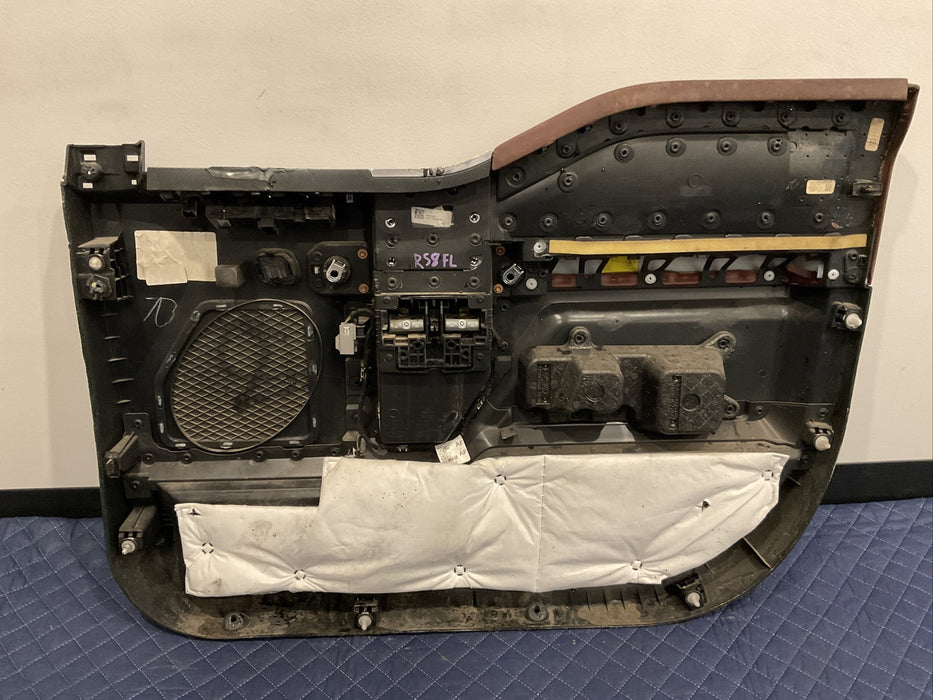 2017-22 FORD F450 PLATINUM FRONT DRIVER DARK MARSALA DOOR PANEL~COSMETIC DAMAGE~